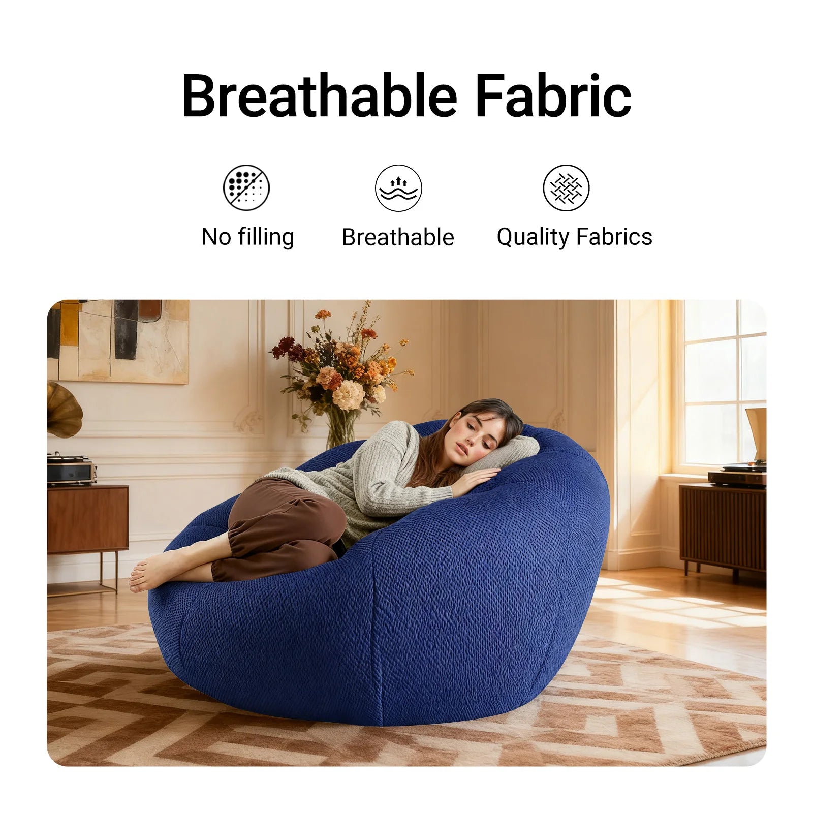 Adult/Child Memory Foam Bean Bag Chair, Small Bubble Chair for Bedrooms, Honeycomb-shaped Curved Sofa Suitable for Living Rooms