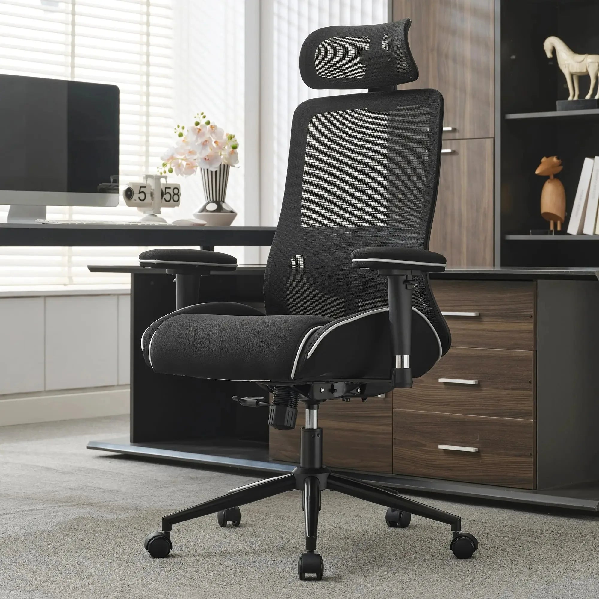 Mesh High Back Ergonomic Office Chair — Black | KIMLUD
