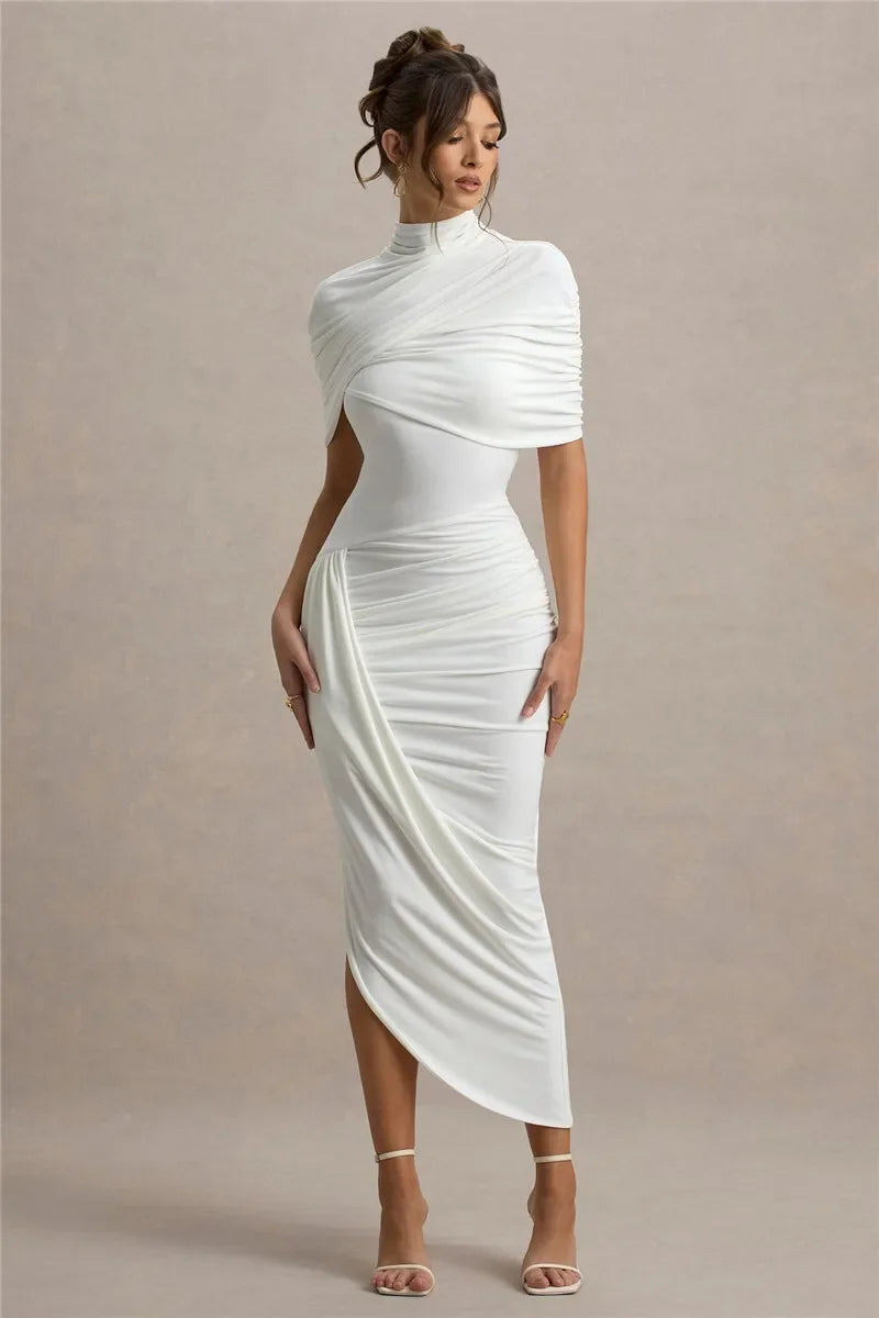 Maxi Dress – Backless Ruched Slim Silhouette | KIMLUD