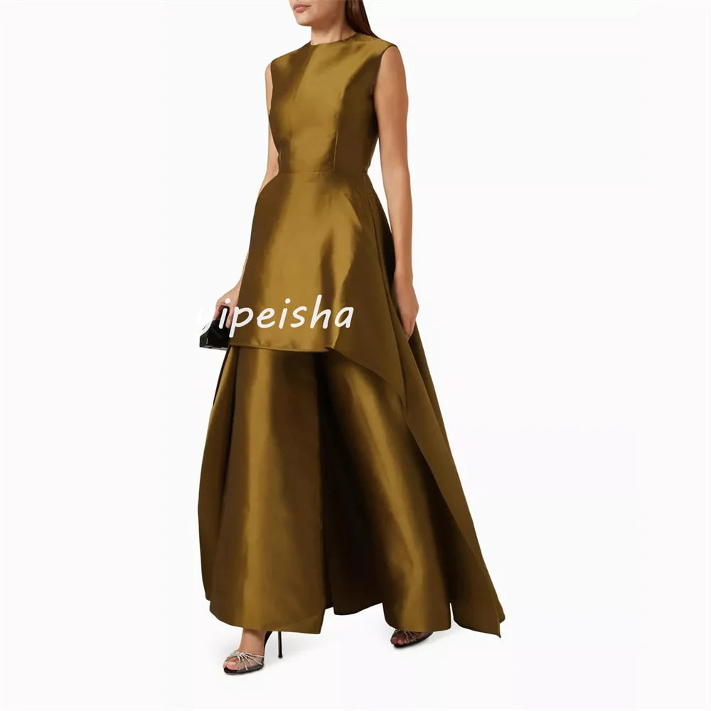 Bespoke Dress – Scoop Neck – A-Line Satin | KIMLUD