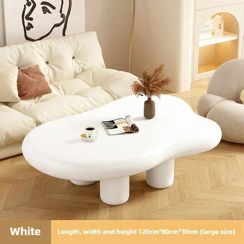 Cream Simple Modern Tea Coffee Table Clouds Tea Table House Lonely Wind Nordic Home Living Room Small Apartment Shaped Furniture