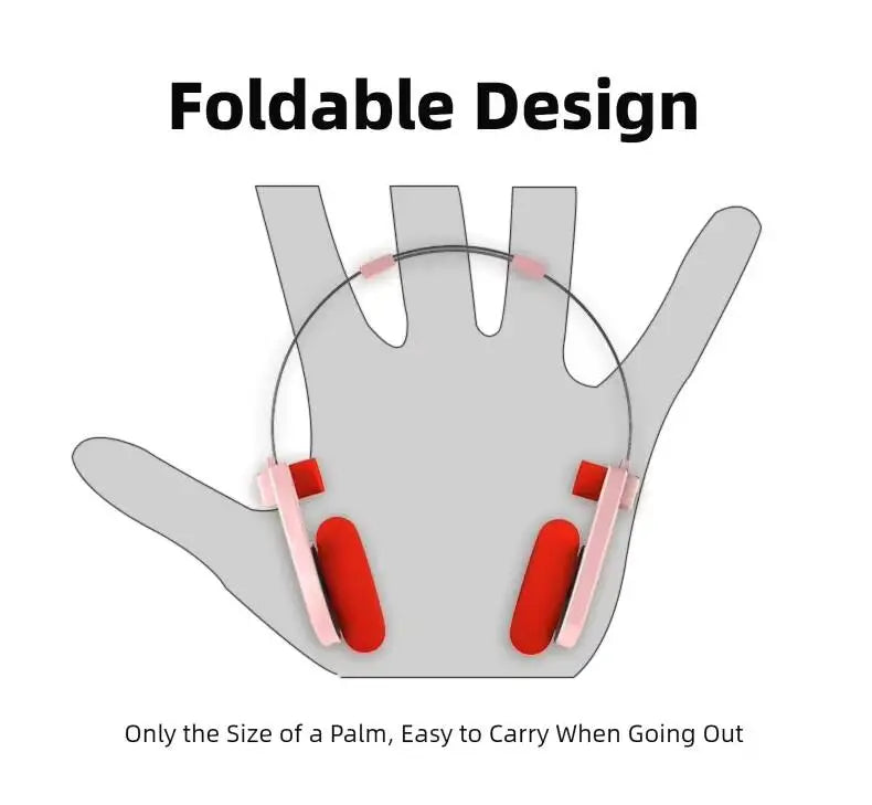 KIMLUD, Foldable Portable Retro Style Wireless Headphones Bluetooth 5.3 HIFI Stereo Noise Reduction Long Battery Life Over-ear Earphones, KIMLUD Womens Clothes