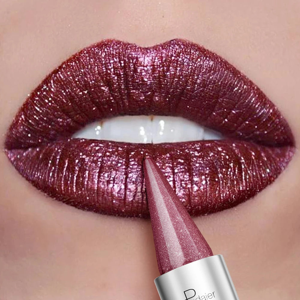 Lipstick - Waterproof Long-Lasting - Metallic Texture - Purple | KIMLUD