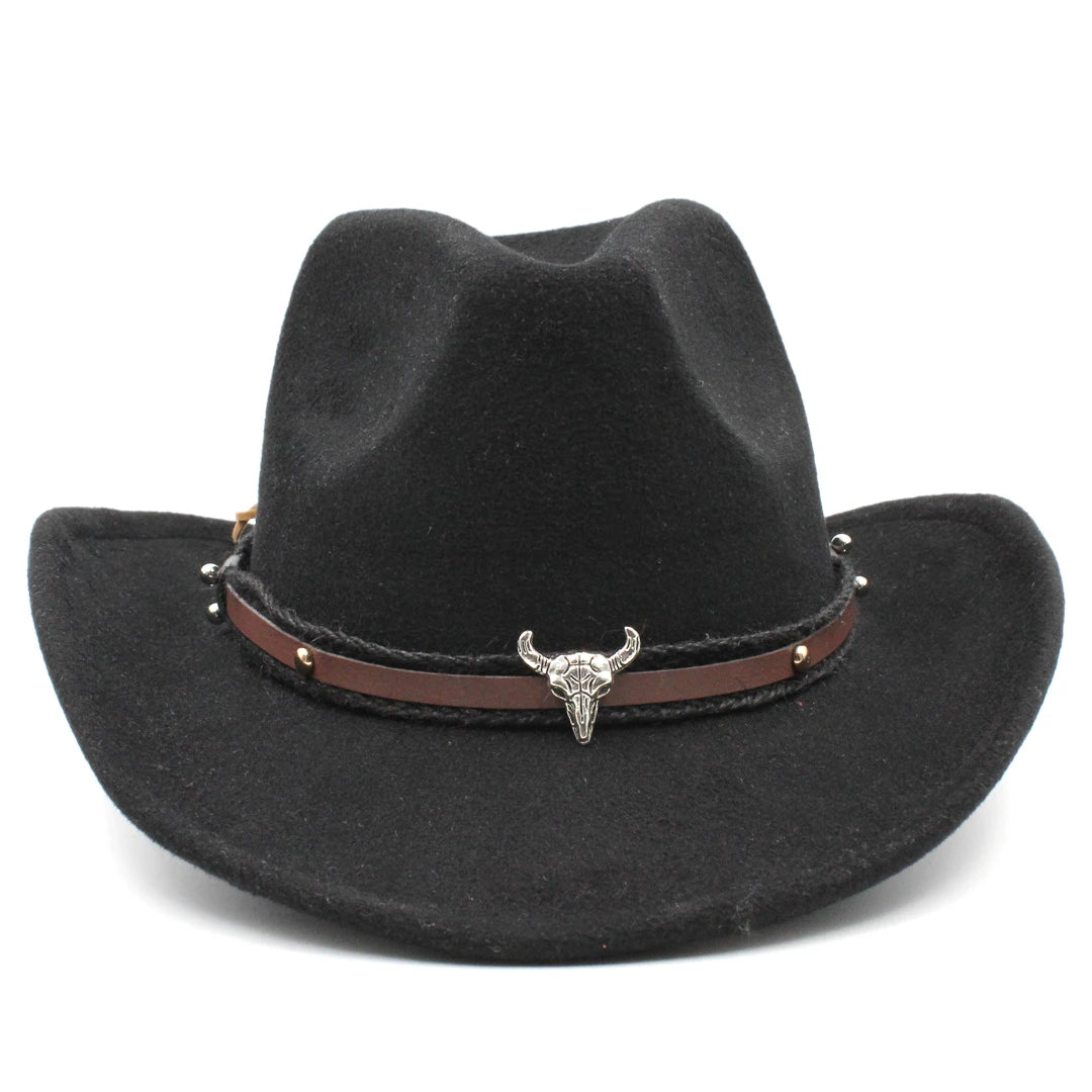 Cotton-Polyester Western Cowboy Hat Unisex Kids Costume Accessory for Halloween Masquerade — Brown | KIMLUD