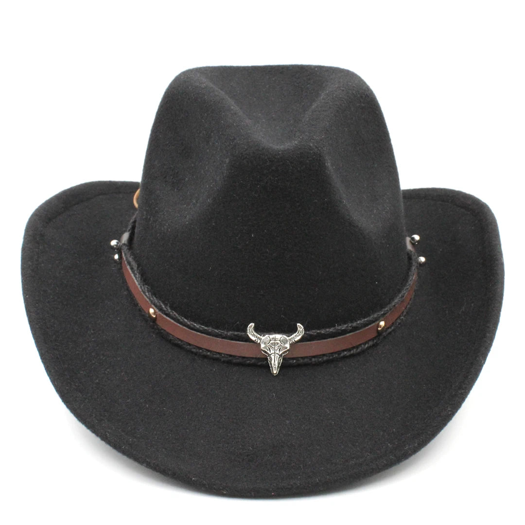 Cotton-Polyester Western Cowboy Hat Unisex Kids Costume Accessory for Halloween Masquerade — Brown | KIMLUD
