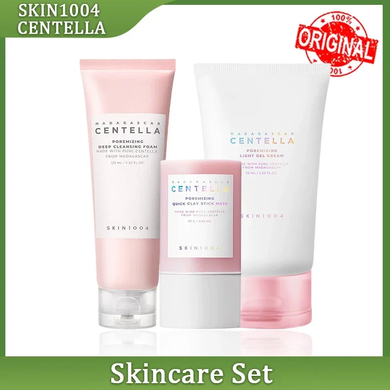Centella Asiatica Skincare Set Toner Cleanser Serum And Oil — Pink | KIMLUD
