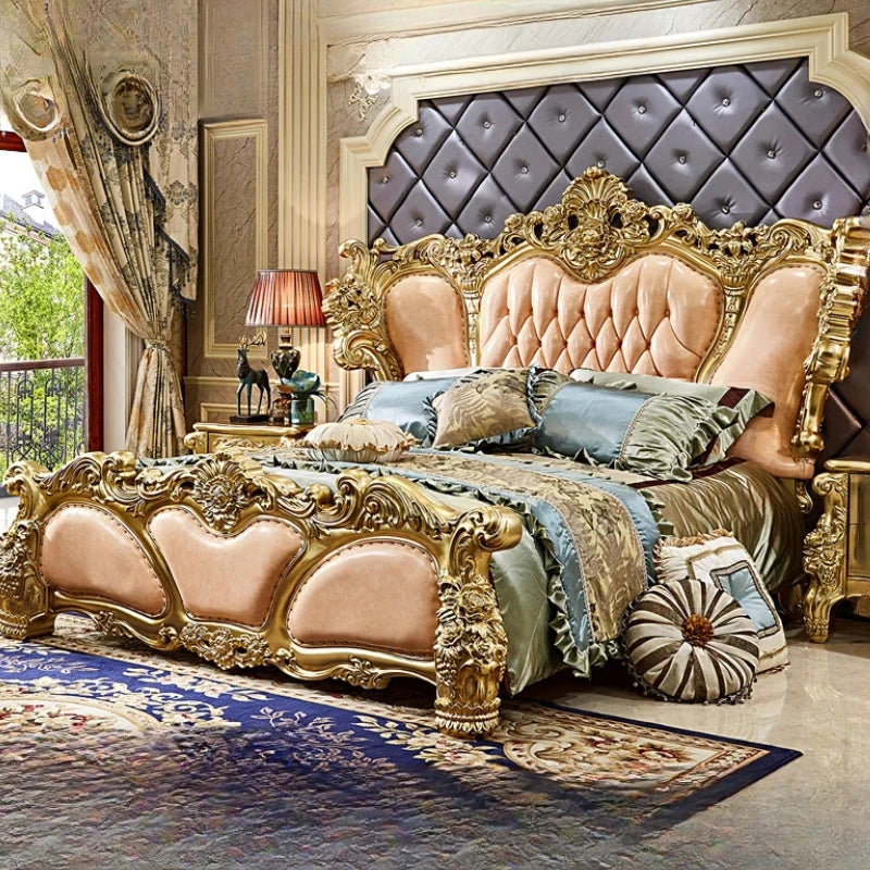 European Romantic Bed Adult Design Castle Aesthetics Luxury Comfortable Bed Fashion Sun Unusual Muebles Lounge Suite Furniture