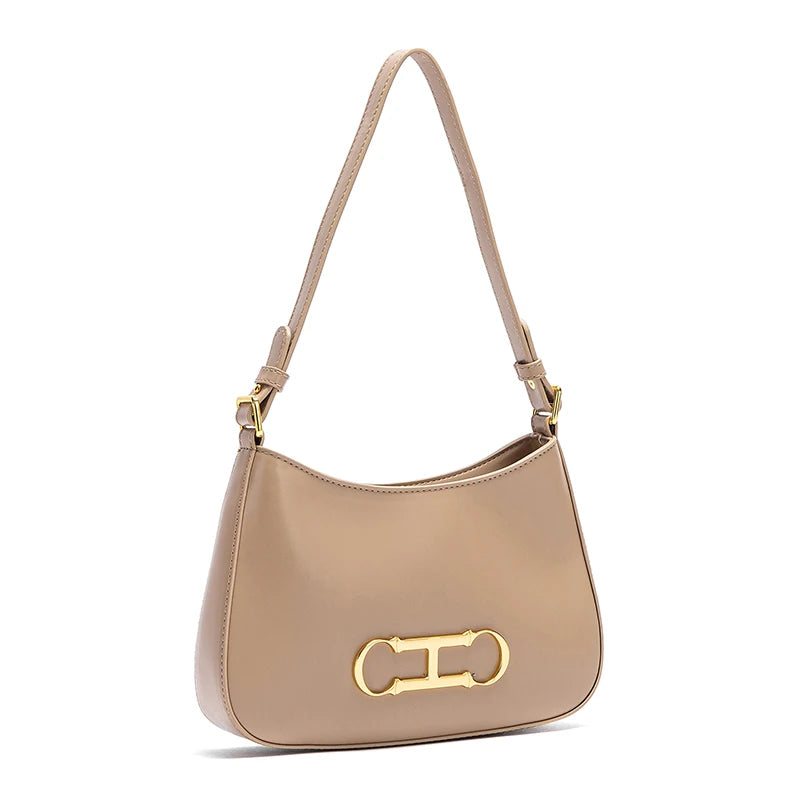 Women's Fashionable Solid Color Letter Design Shoulder Bag Handbag for Casual Use