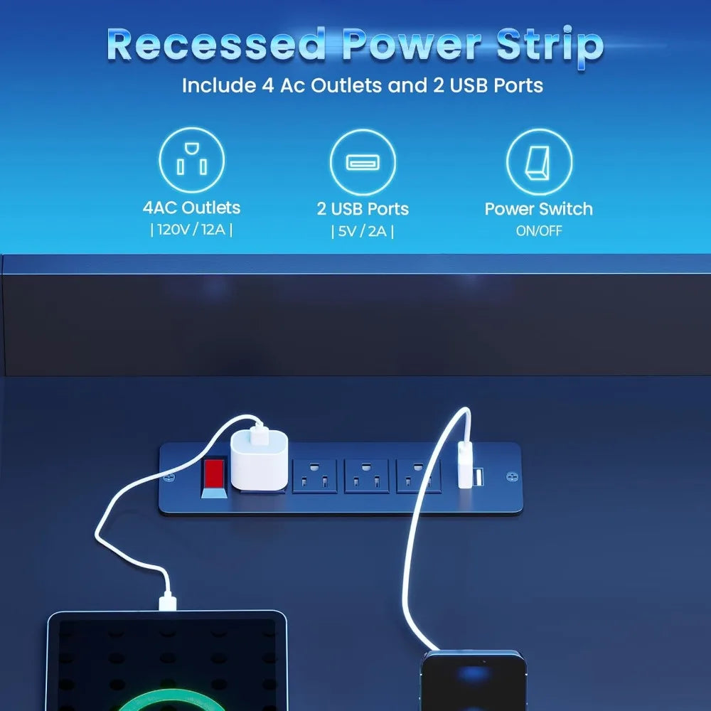 SEDETA 68.9 Standing L Shaped Gaming Desk, Office Computer Desk with Storage Hutch and Drawers, Stand Up Corner Desk with Pegboa