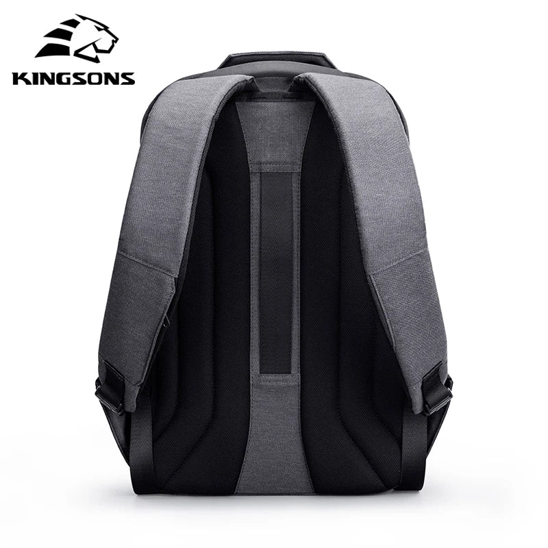 Kingsons Anti-theft Backpack For Men 15.6 inch Laptop W/ USB Charging Waterproof School Bag for College Student Boys