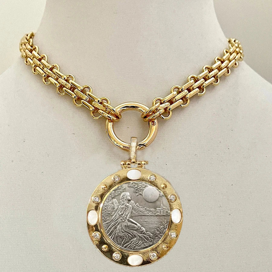 Labradorite Chunky Chain Necklace — Copper | KIMLUD
