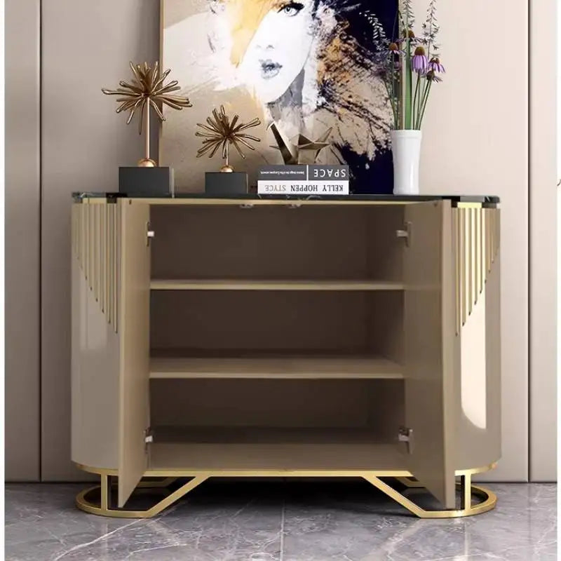 Gold-Toned Cabinet French Narrow Space-Saving — Gold | KIMLUD
