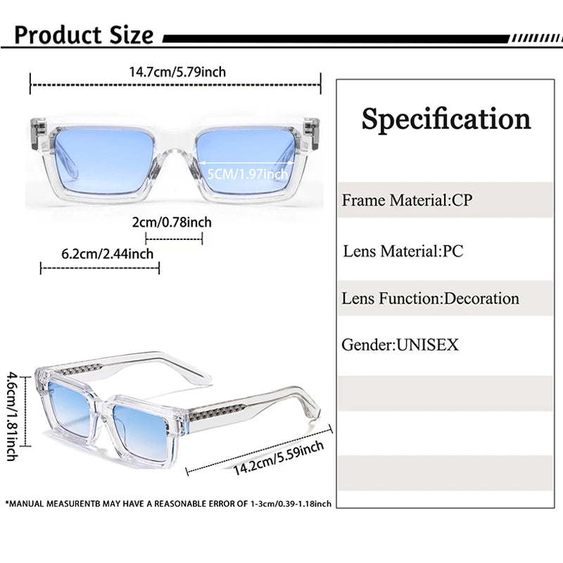 Punk Vintage Square Sunglasses Small Frame — Black | KIMLUD