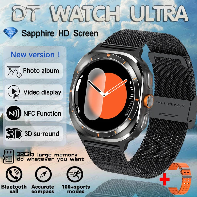 2025 New DT Watch 7 Ultra Smart Watch Men 32GB Memory Video GPS NFC 47mm AMOLED Fitness Sports Tracker Health Smartwatches Women