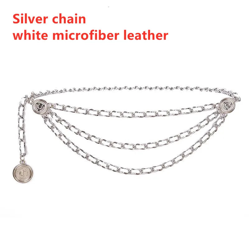Metal Tassel Chain Waist Belt Retro Pendant Decoration — Gold-Tone | KIMLUD