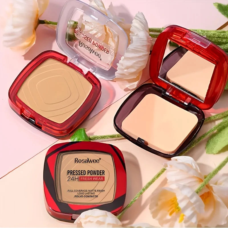 Matte Full Coverage Pressed Powder Foundation With Built-In Puff For 24-Hour Fresh Wear — Beige Nude | KIMLUD