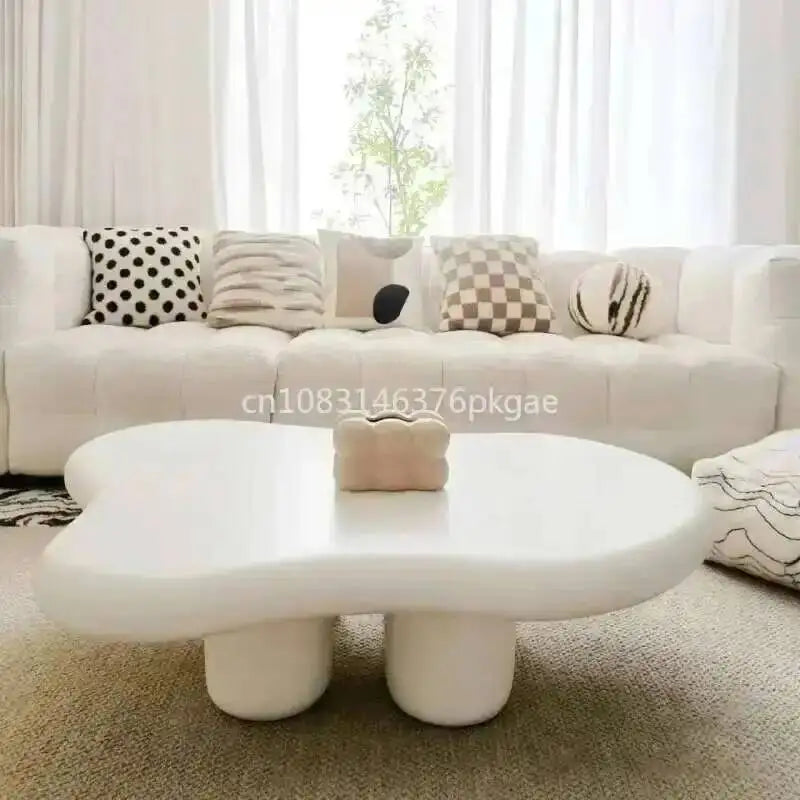 Cream Coffee Table Simple Modern Clouds Tea Tea Table House Lonely Wind Nordic Home Living Room Small Apartment Shaped Furniture