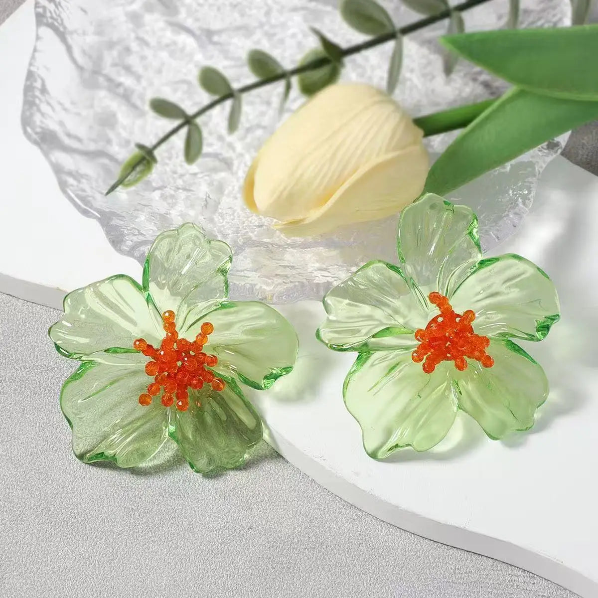 Geometric Zinc Alloy Earrings Water Drop Long — Clear | KIMLUD