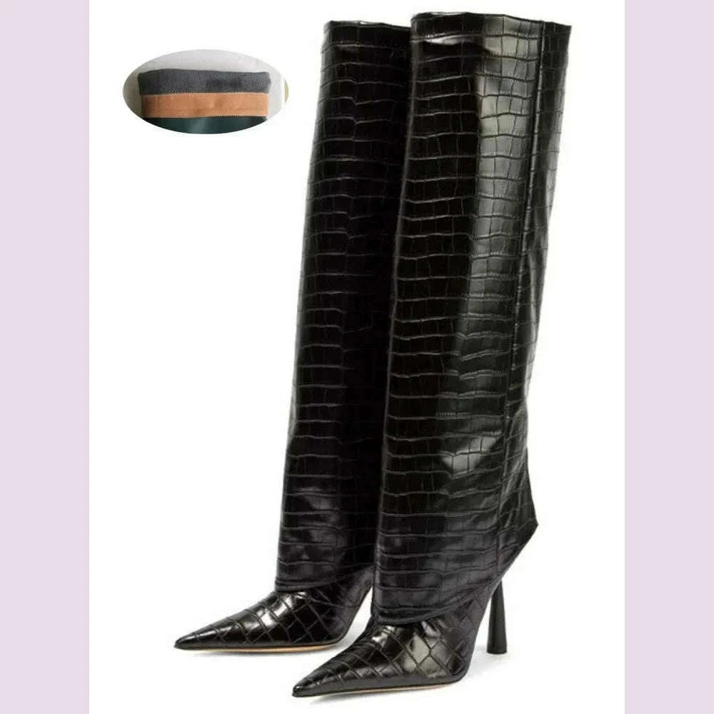 womens-fashion-retro-stone-pattern-pointed-sleeve-skirt-boots-european-and-american-high-end-loose-pants-banquet-bootskimlud-womens-fashion-34624976