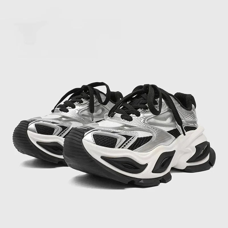 Men's Trendy Versatile Breathable Sports Shoes Casual Running Dad Shoes with Thick Sole Height Increasing