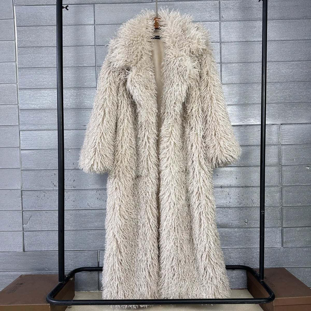 Faux Fur Coat – Long Overcoat – Artificial Fur – Rose Pink | KIMLUD