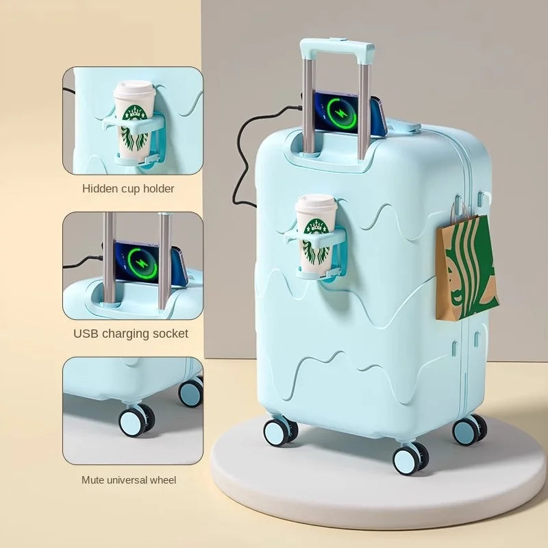 Luggage Set 28 inch Large Capacity Suitcase Trolley Case 20/22/24/26 inch Travel Suitcase USB Port Boarding Box Cosmetic Case