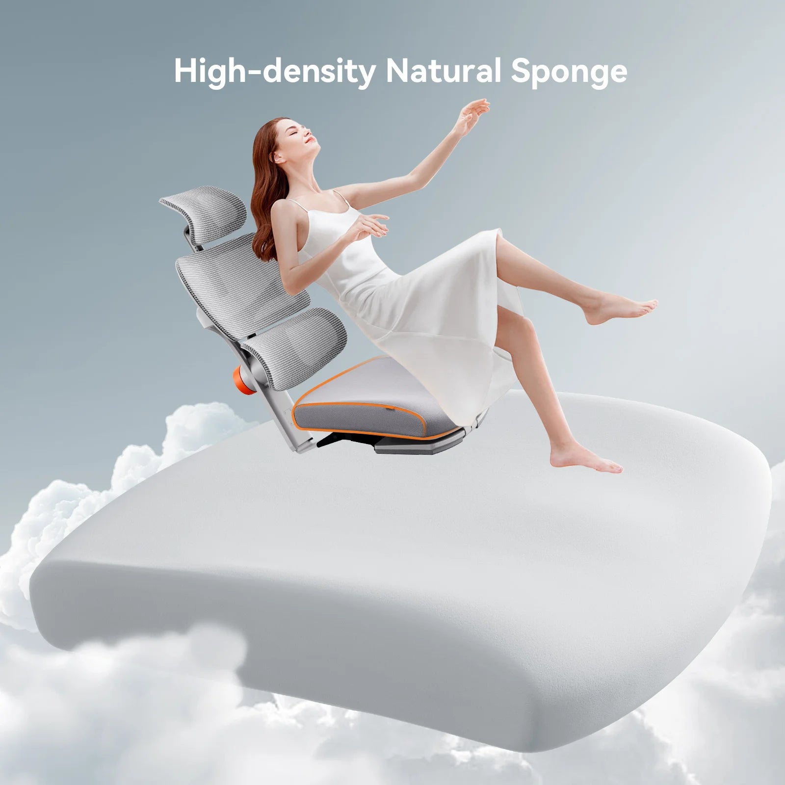 Fabric Ergonomic Office Chair With Footrest — Graphite Gray | KIMLUD