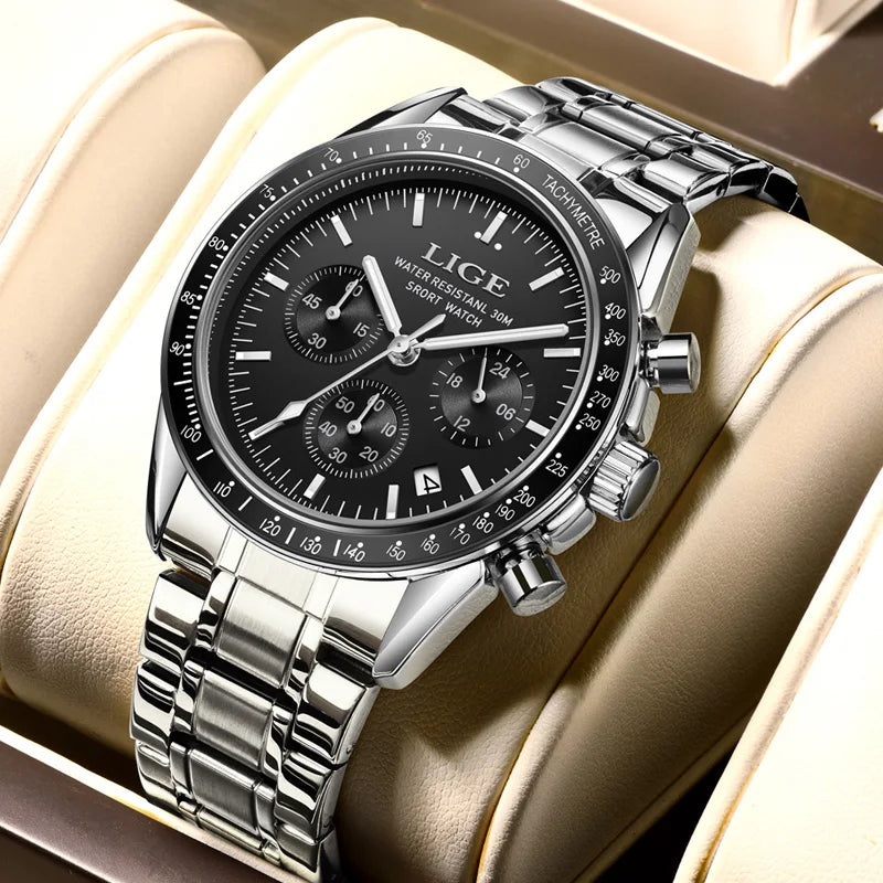 2025 LIGE Top Brand Luxury New Men Watch Quartz Man Watches Waterproof Luminous Watch for Men Date Chronograph Sport Wristwatch