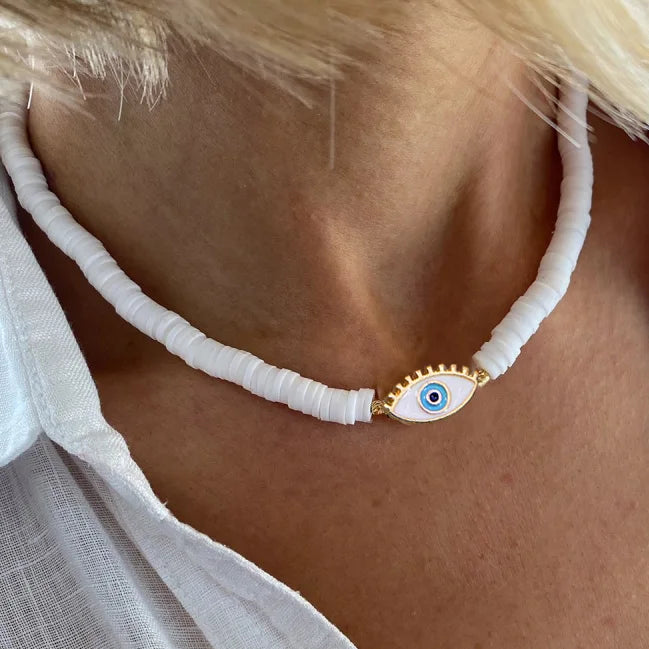 KIMLUD, Bohemian Colorful Glaze Fish Pendant for Women Striped Beaded Necklace Seaside Vacation Party Accessories, necklace 9, KIMLUD APPAREL - Womens Clothes