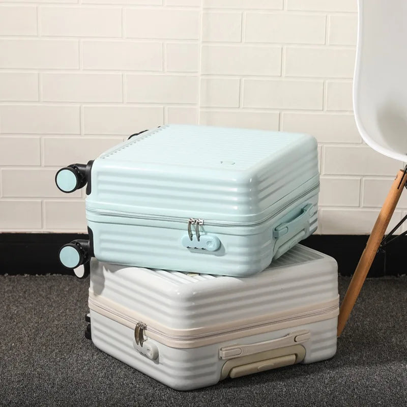 Front Opening Travel Suitcase Universal Wheel Rolling Luggage Bag Men and Women Lightweight Boarding Trolley Case18 20 Inch