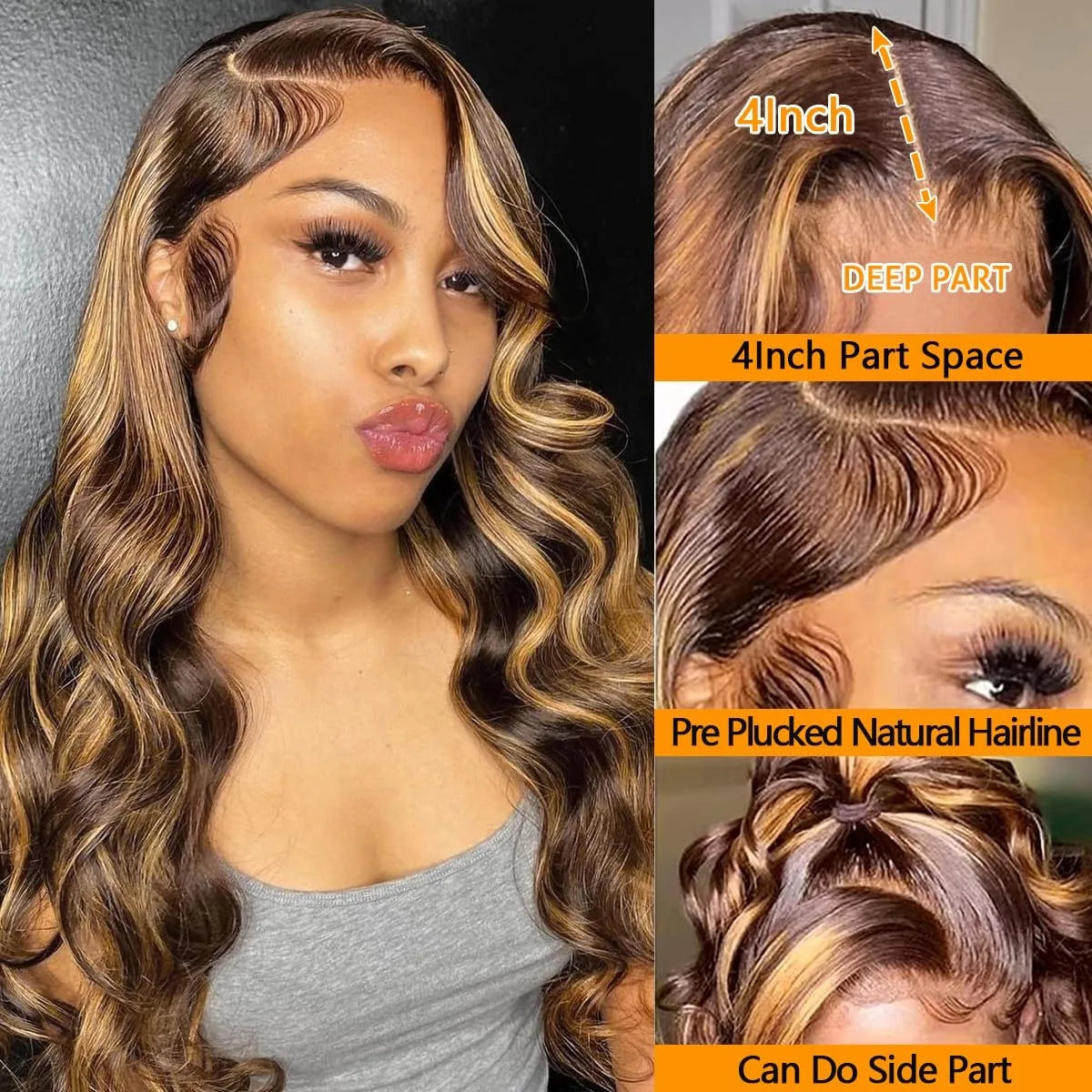 Lace Front Wig – HD Lace Front Wig – Remy Hair – Honey Blonde Ombre | KIMLUD