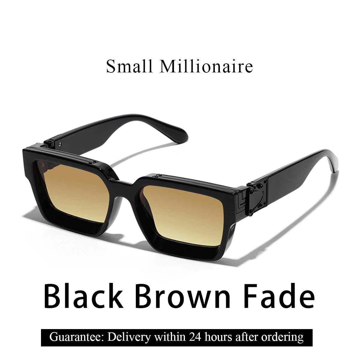 Retro Square Sunglasses Millionaire Shades — Black | KIMLUD