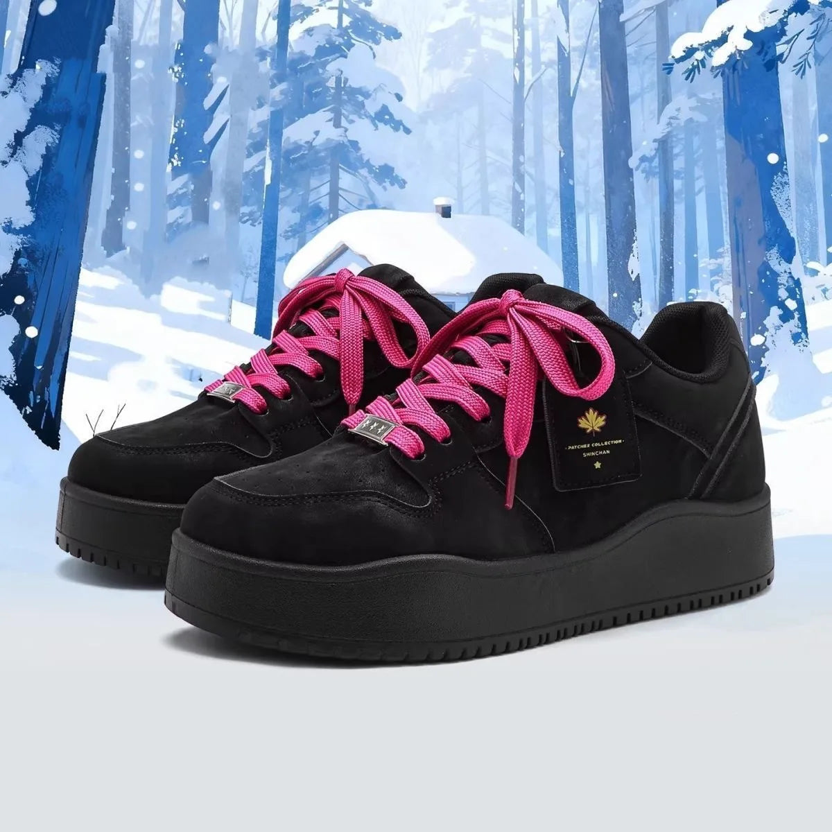 Men Outdoor Leather Shoes Flat Classic Black Sports Shoes Lace Up Skateboard Board Shoe Walking Male Leisure Running Sneakers
