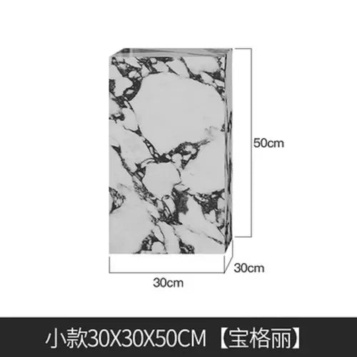 Marble Side Table Minimalist Modern — White | KIMLUD