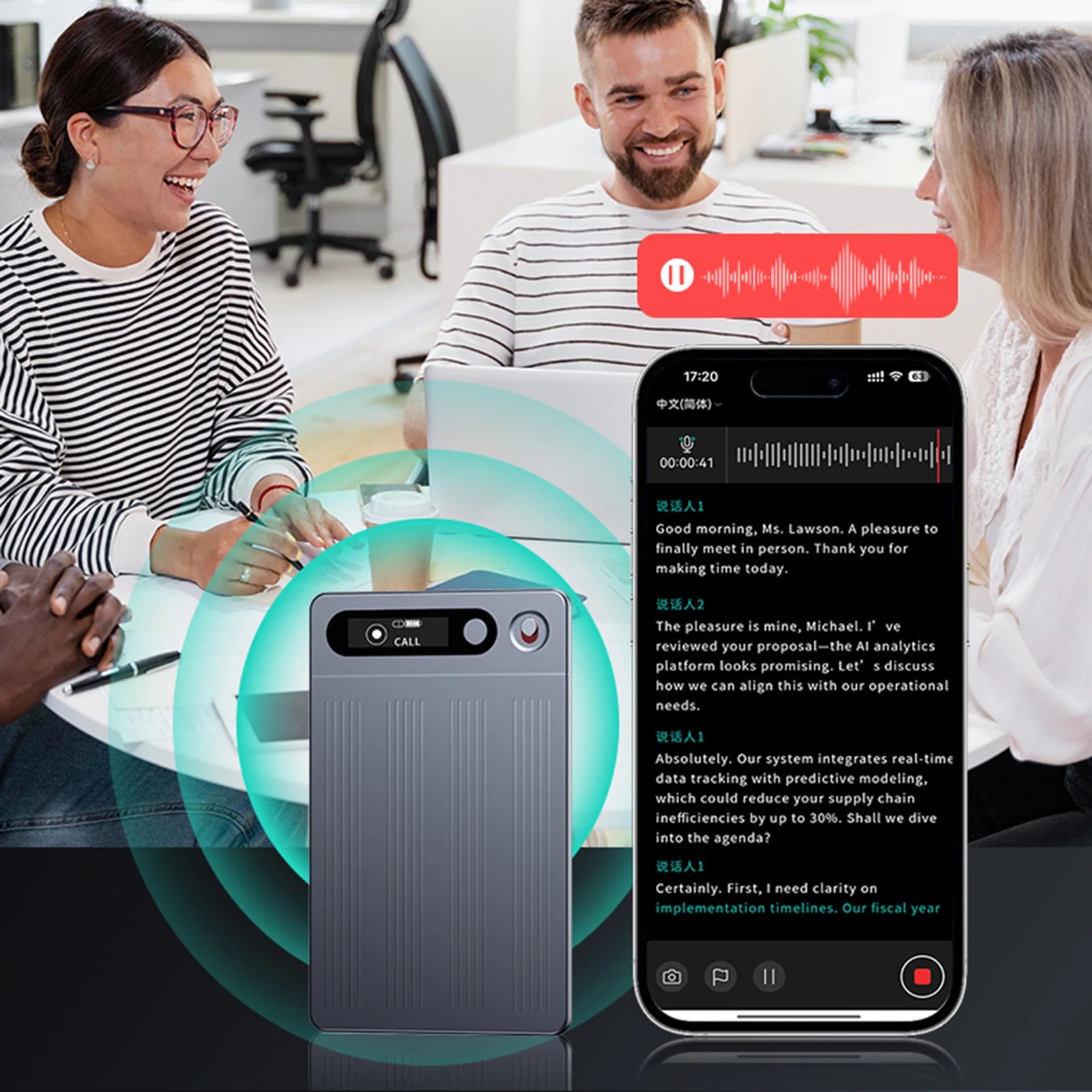 KIMLUD, 64G AI Voice Recorder Portable AI Notetaking Device Support 134 Languages Transcribe & Summarize Audio Recorder Audio Dictaphone, KIMLUD Womens Clothes