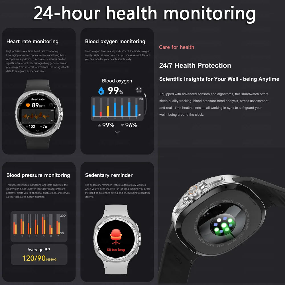 2025 New Watch 8 Ultra Smart Watch Men Sports Bluetooth Call GPS Track Heart Rate AMOLED Screen 3ATM Waterproof Music SmartWatch