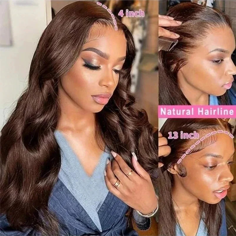 Lace Front Wig – 13x6 Frontal – Remy Hair – Chocolate Brown | KIMLUD