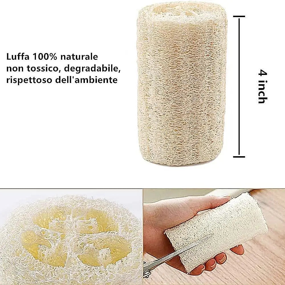 6 Pieces Loofah Sponge Natural Spa Scrubber Body Scrubber Remove Dead Skin and Kitchen for Home (About 4 inch)