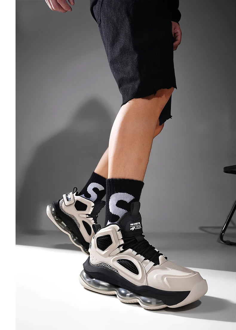 Men's Basketball Shoes Breathable Cushioning Non-Slip Wearable Runing Shoes Gym Training Athletic Basketball Sneakers for Women