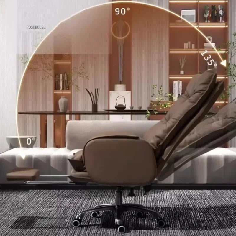 Modern Designer Armchairs Home Lazy Rolling Leather Office Chair Computer Swivel Gaming Accent Chairs Office Furniture k g