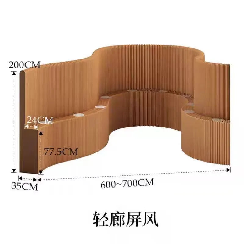 2M Height White Creative Home Decor Organ Paper Wall Screen Removable Folding Room Dividers Office Partition Baffle Fence