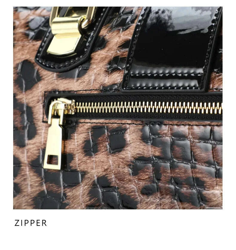 KIMLUD, Aidrani A Trendy Leopard Print WOMEN'S Handbag Made of Glossy Material Waterproof and Scratch Resistant Technology and High-qua, KIMLUD Womens Clothes