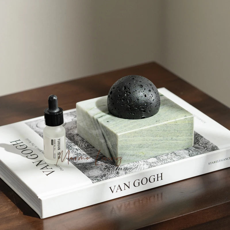 Marble Base Lava Rock Diffuser — Emerald Green | KIMLUD