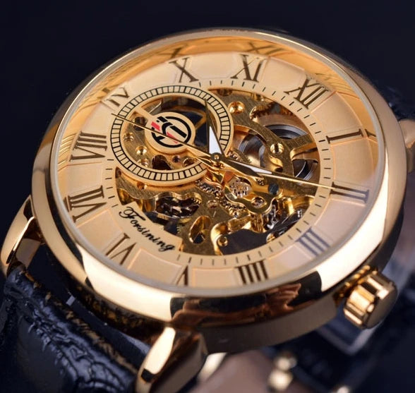 Fully Automatic Movement Mechanical Watch for Men 2024 New Business Casual Breathable Leather Band Sport Watches