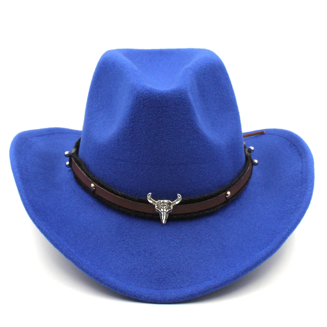 Cotton-Polyester Western Cowboy Hat Unisex Kids Costume Accessory for Halloween Masquerade — Brown | KIMLUD