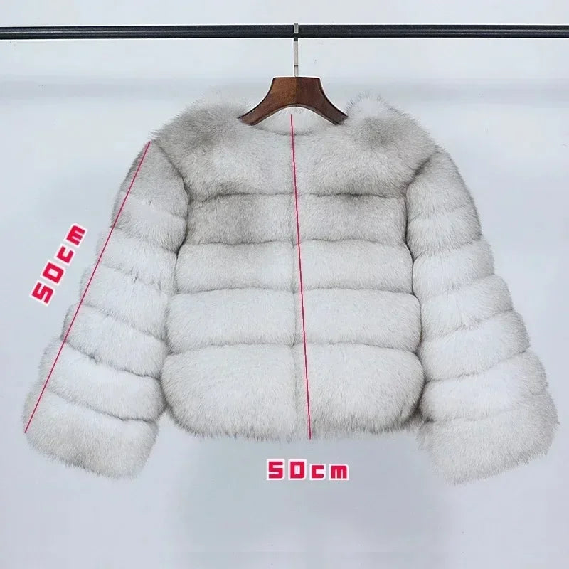 Winter Jacket Women Natural Real Coat Fox Fur Raccoon Outerwear O-neck Thick Warm Luxury Female Plus Size Streetwear