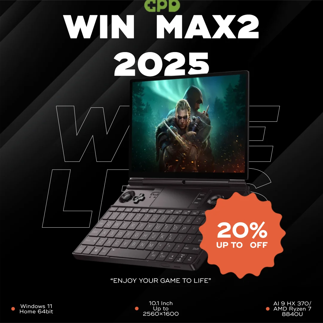 Ready Stock! Original New GPD 2025 WIN MAX 2 32GB RAM 1TB 2TB SSD AMD 8840U AI9 HX370 Gaming Laptop Mini PC Notebook