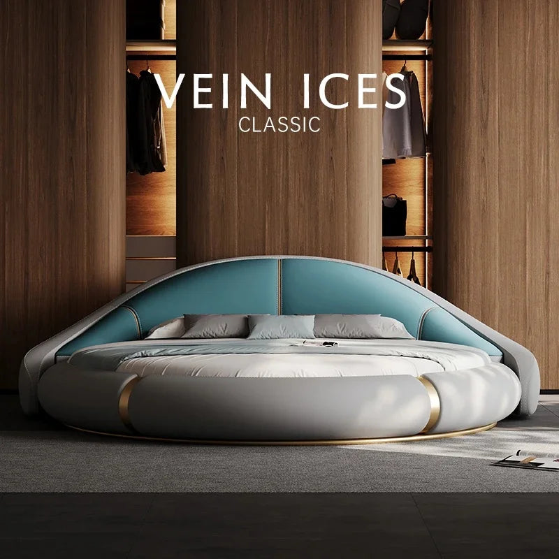 King size bed set with frame, double bases, single beds, full bedroom furniture, headboards - 200X220cm.