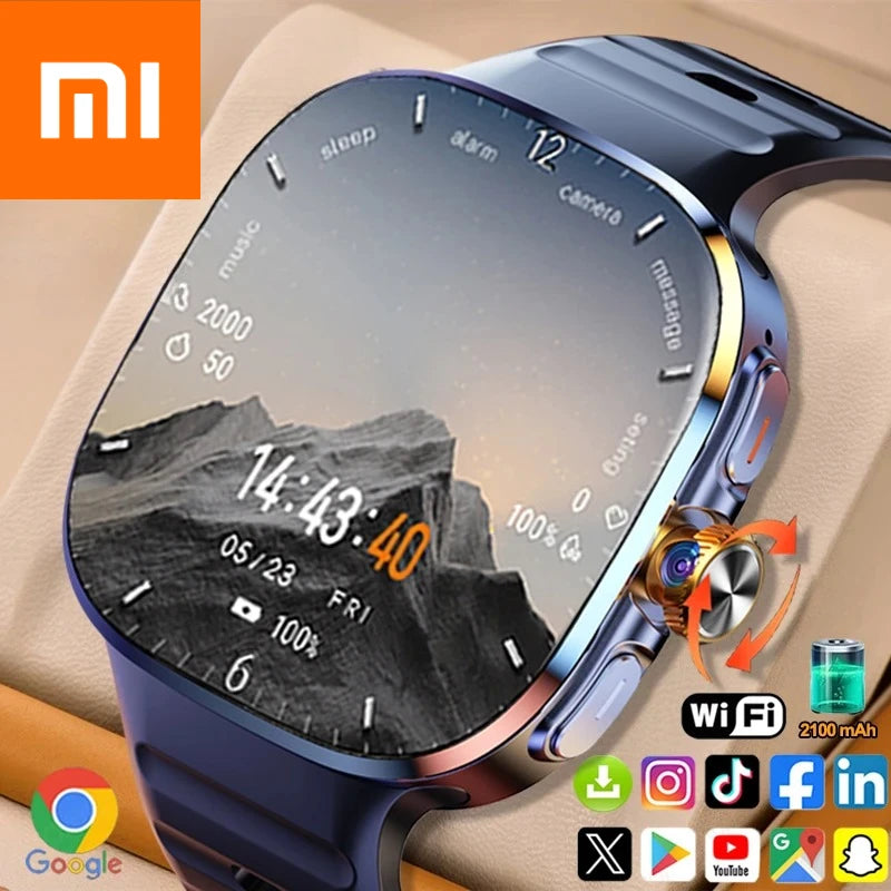 Xiaomi 5G/4G Full Network Smart Watch 2.40 inch Big Screen HD Video Call RAM 2100mAh Google Play WIFI GPS Sim Card Smartwatch