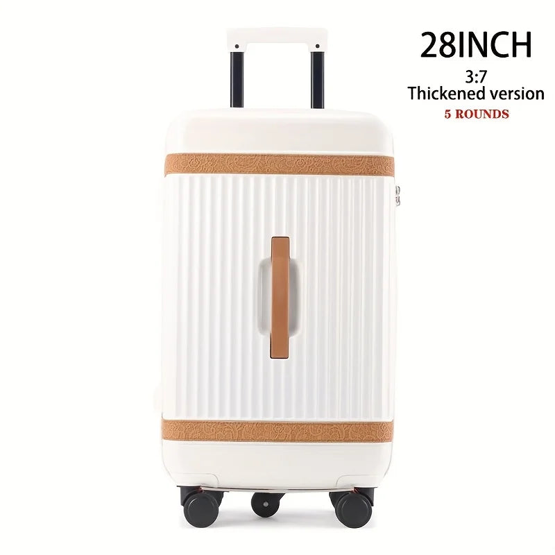 Hardshell ABS+PC Suitcase Large-Capacity With USB Port — White | KIMLUD